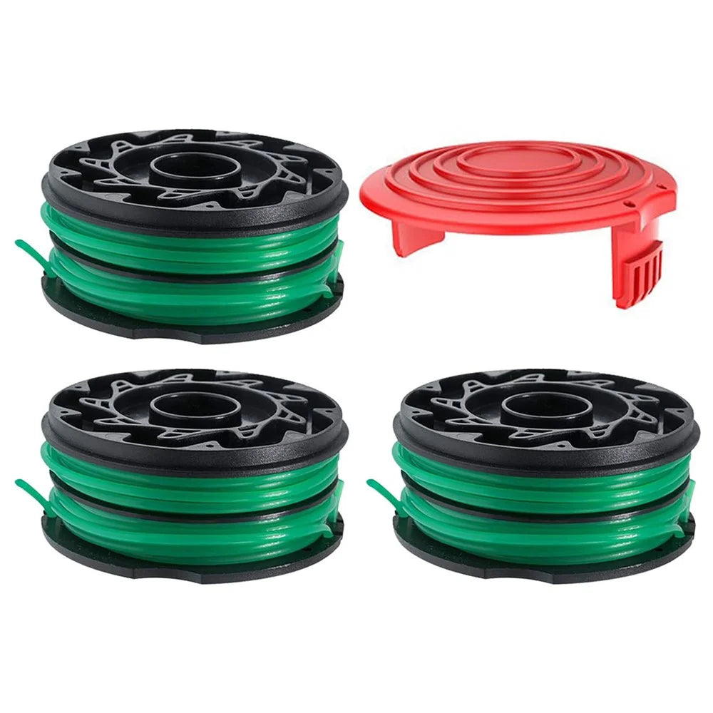 For Black & Decker Lawn Mower 3 DF-080-BKP Nylon Wire Spools + 1 RS0011 Spool Cap - 1