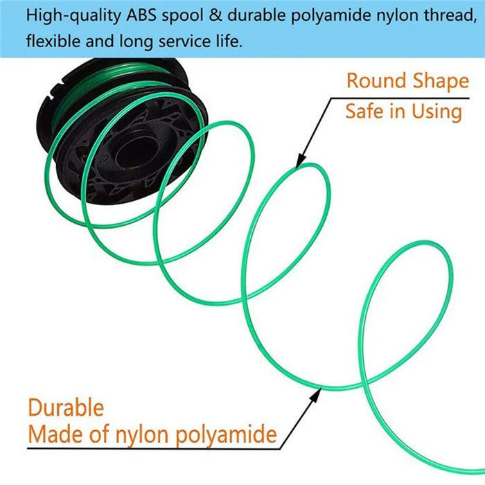For Black & Decker Lawn Mower 6 DF-080-BKP Nylon Wire Spools + 1 RS0011 Spool Cap - 4