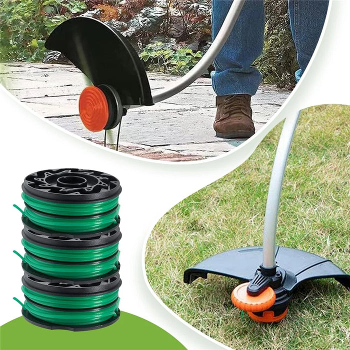 For Black & Decker Lawn Mower 6 DF-080-BKP Nylon Wire Spools + 1 RS0011 Spool Cap - 6