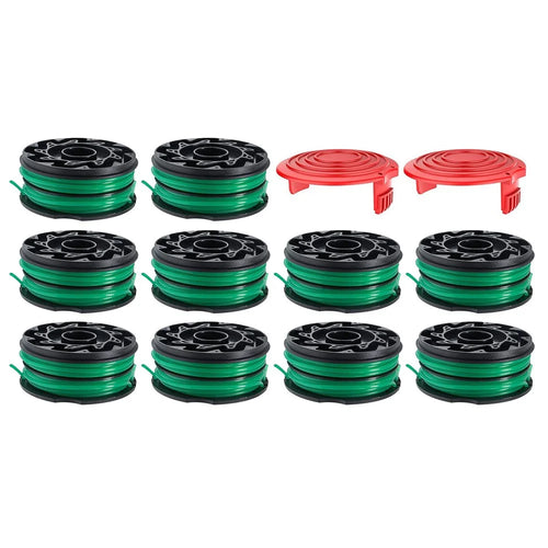 For Black & Decker Lawn Mower 10 DF-080-BKP Nylon Wire Spools + 2 RS0011 Spool Caps - 1