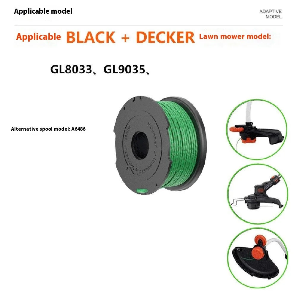3PCS A6486 ABS Spool for Black & Decker Lawn Mower Nylon Wire Trimming Head - 4