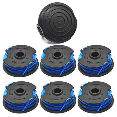 TLW-04+TLW-05 6Pcs Replacement Spool + 1Pc Spool Cap for Harbor Freight Bauer 20115E-B Bauer Corded BAUER 5.5Amp 15 in Electric String Trimmer - 1
