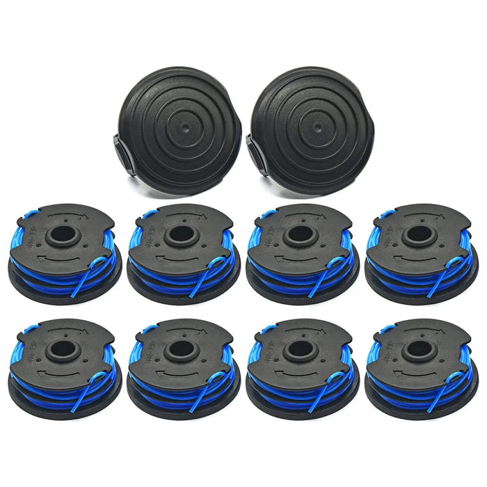 TLW-04+TLW-05 8Pcs Replacement Spool + 2Pcs Spool Cap for Harbor Freight Bauer 20115E-B Bauer Corded BAUER 5.5Amp 15 in Electric String Trimmer - 1