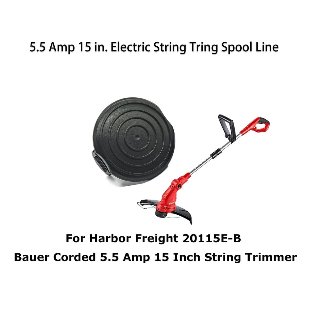 TLW-05 3Pcs Replacement Spool Cap for Harbor Freight Bauer 20115E-B Bauer Corded BAUER 5.5Amp 15 in Electric String Trimmer - 2