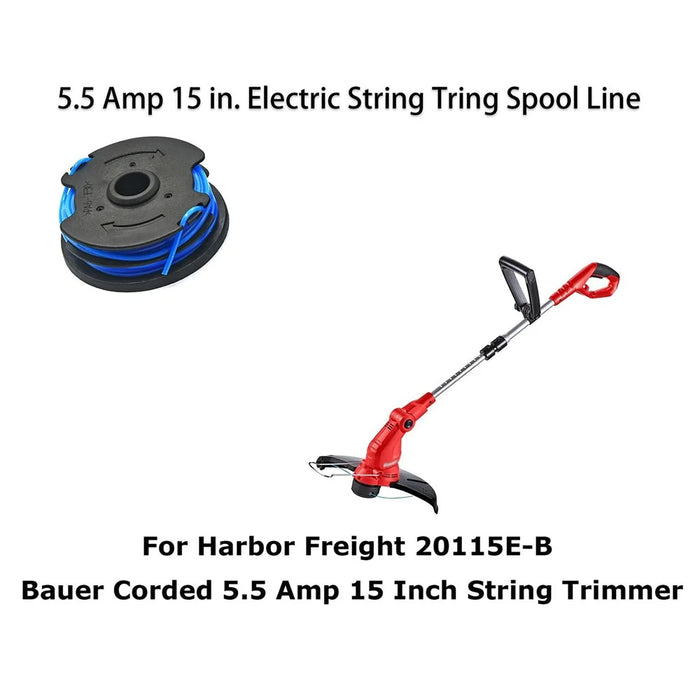 TLW-04 6Pcs Replacement Spool for Harbor Freight Bauer 20115E-B Bauer Corded BAUER 5.5Amp 15 in Electric String Trimmer - 2