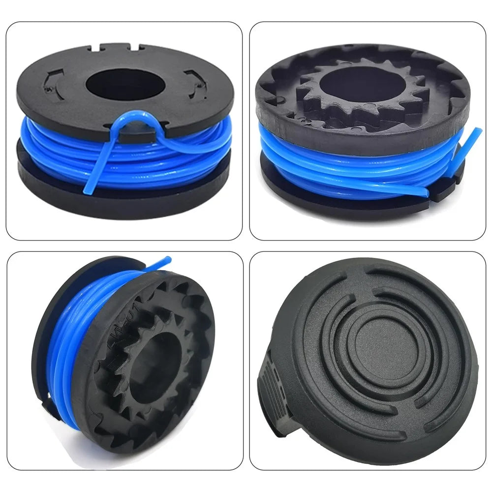 TLW-01+TLW-01-1 1Pc Replacement Spool + 1Pc Spool Cap Mower Set for Harbor Freight Bauer 19115C-B 20V Cordless Mower - 6