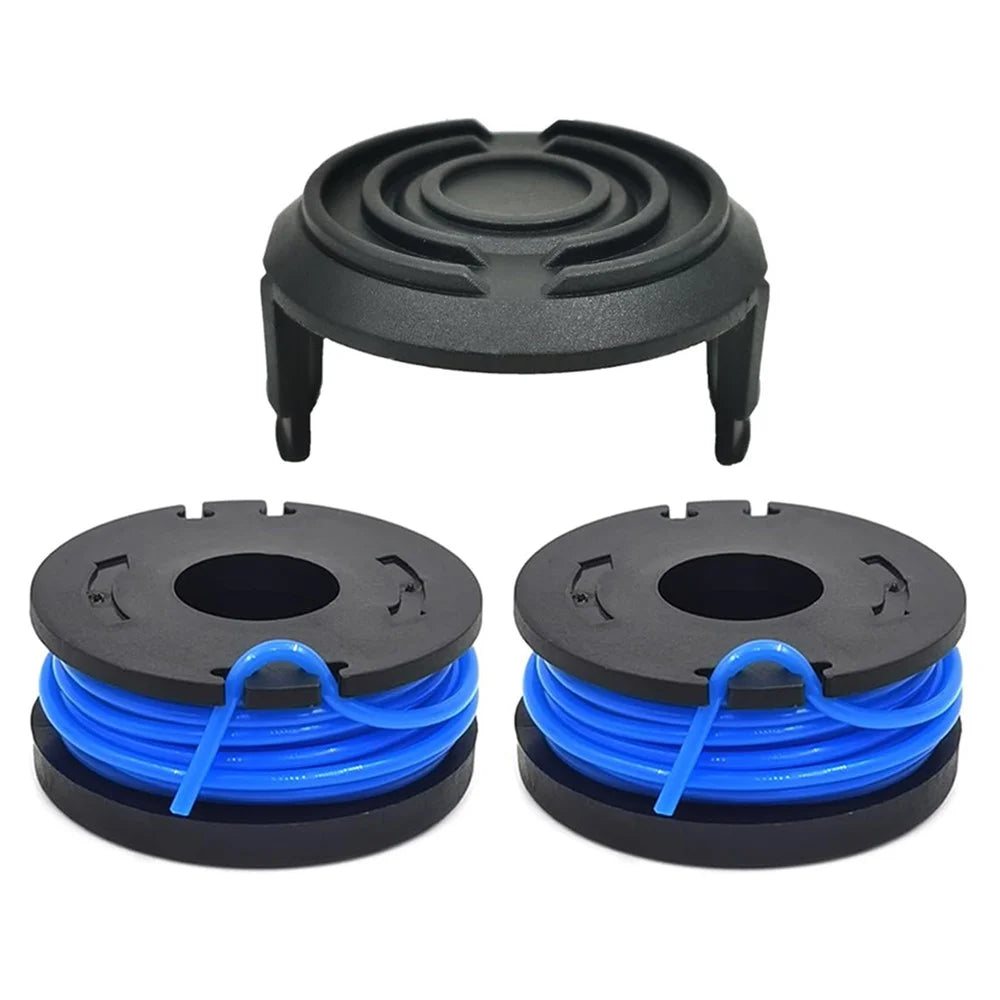 TLW-01+TLW-01-1 2Pcs Replacement Spool + 1Pc Spool Cap Mower Set for Harbor Freight Bauer 19115C-B 20V Cordless Mower - 1