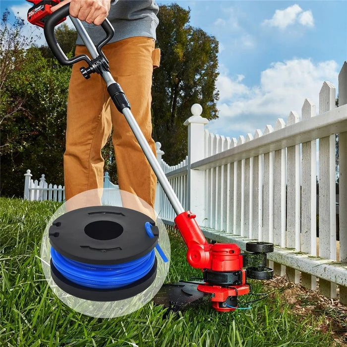 TLW-01+TLW-01-1 2Pcs Replacement Spool + 1Pc Spool Cap Mower Set for Harbor Freight Bauer 19115C-B 20V Cordless Mower - 4