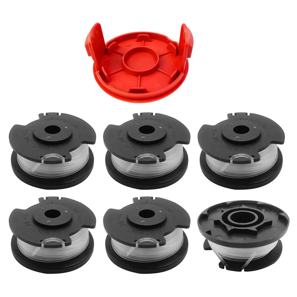 TLH-02+ TLH-02-1 6Pcs Replacement Spool + 1Pc Spool Cap for Hyper Tough 20V Max HT22-401-03-05  /  HT-19-401-003-06  /  HT19-401-003-07 - 1