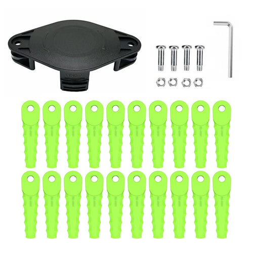 Trimmer Head + 20 Blades for Greenworks 21602  /  21362  /  21242  /  21132  /  21062 Lawn Mower Part, EVRG-01+RS-0001 Green - 1