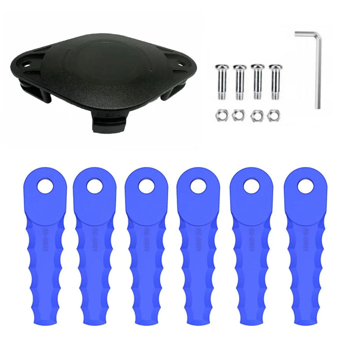 Trimmer Head + 6 Blades for Kobalt KST 120X-06  /  120X Lawn Mower Replacement Part, EVGK-01+RS-0001 Blue - 1