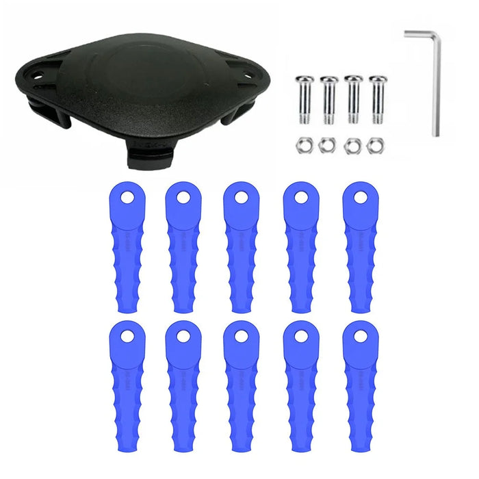 Trimmer Head + 10 Blades for Kobalt KST 120X-06  /  120X Lawn Mower Replacement Part, EVGK-01+RS-0001 Blue - 1