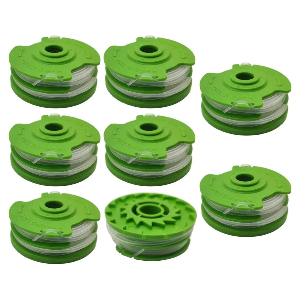 RS90111 8Pcs Replacement Spool for Earthwise ST00011  /  ST00013  /  ST00015  /  ST00113  /  ST00115 Mower Accessory - 1