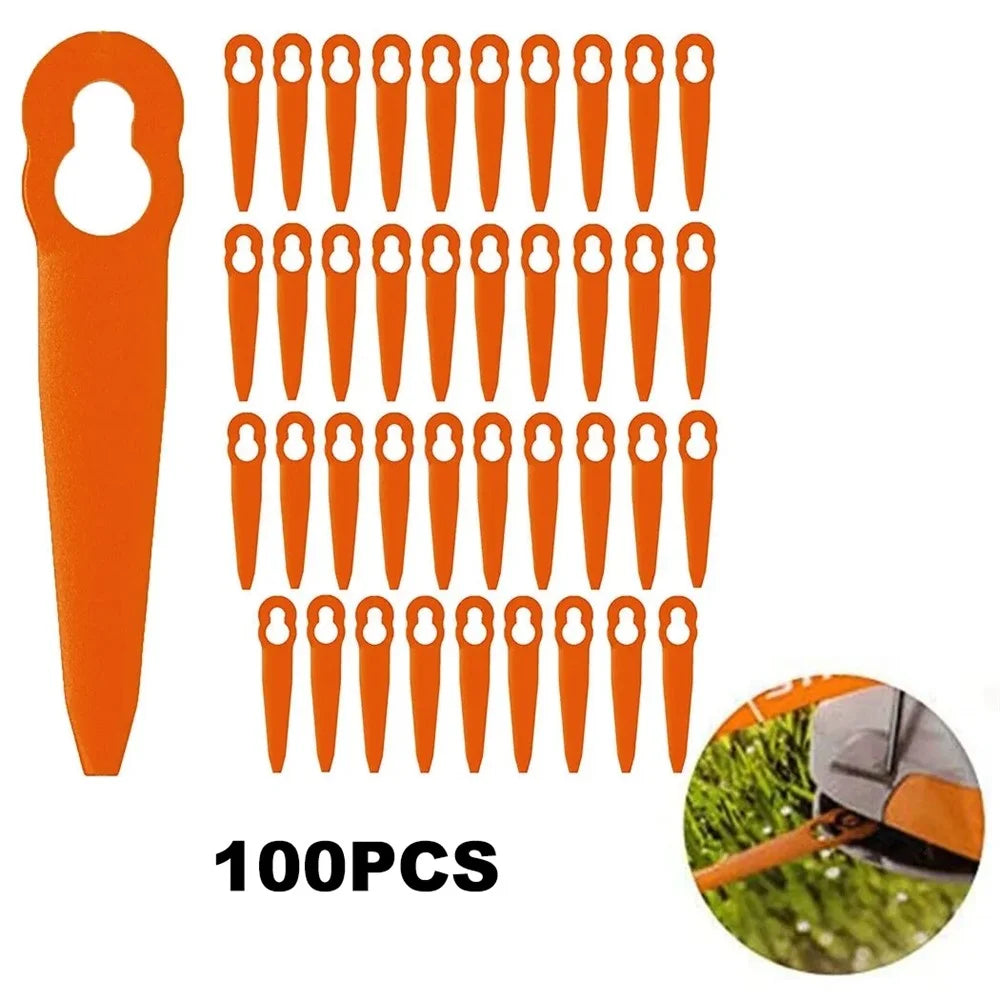 100Pcs for STIHL Polycut 2-2 ABS Cutting Blades Lawn Mower Replacement Parts - 1