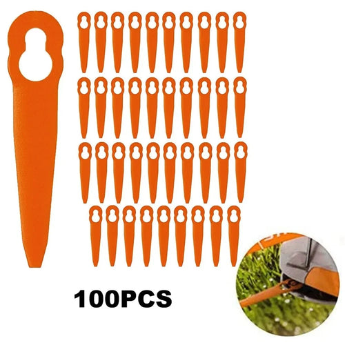 100Pcs for STIHL Polycut 2-2 ABS Cutting Blades Lawn Mower Replacement Parts - 1