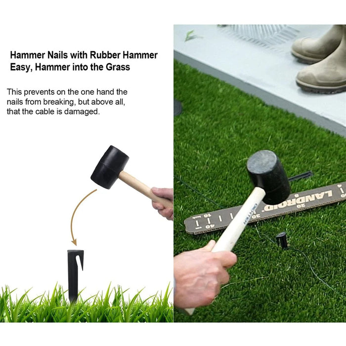 100Pcs 8.5cm Lawn Mower Ground Staples Edging Stakes Plastic Yard Garden Boundary Wire Anchor Pegs - 5