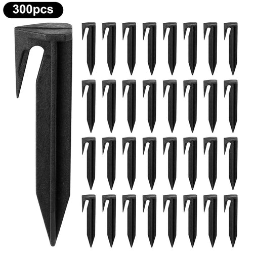 300Pcs 8.5cm Lawn Mower Ground Staples Edging Stakes Plastic Yard Garden Boundary Wire Anchor Pegs - 1