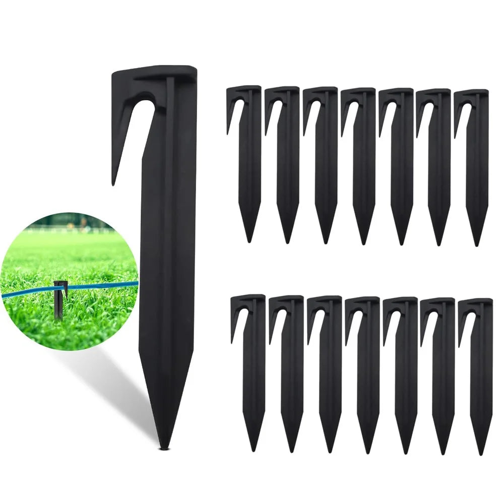 300Pcs 8.5cm Lawn Mower Ground Staples Edging Stakes Plastic Yard Garden Boundary Wire Anchor Pegs - 2