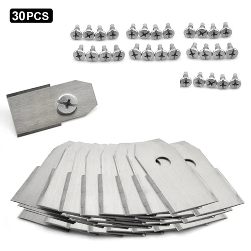30Pcs for Husqvarna Lawn Mower Stainless Steel Replacement Cutting Blades, 35x18mm - Silver - 1