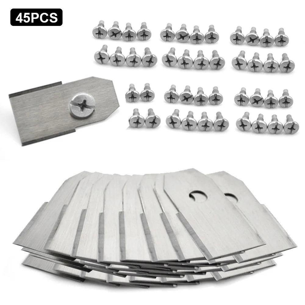 45Pcs for Husqvarna Lawn Mower Stainless Steel Replacement Cutting Blades, 35x18mm - Silver - 1