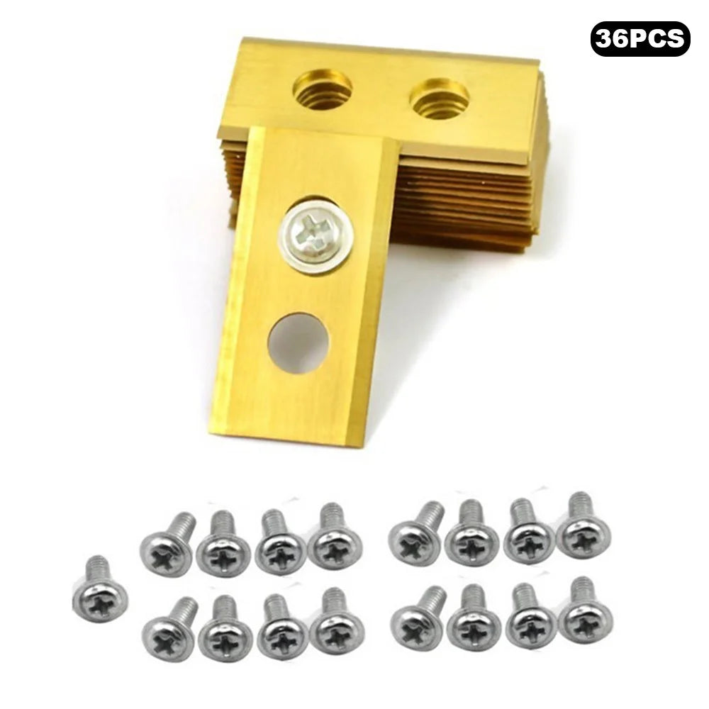 36Pcs for Worx Landroid Robotic Lawn Mower Stainless Steel Replacement Blades, 36x18x0.9mm - Gold - 1