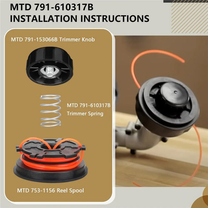 3PCS Replacement Spool Spring Compatible with MTD 791-BQ01642 791-610317 791-610317B - 4