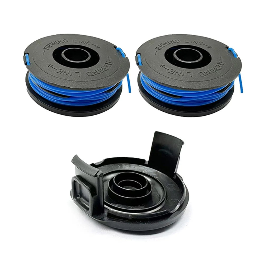RSJA-01+RSJA-01-1 For Spear & Jackson GT600 / GT450 Lawn Mower 2 Replacement Spool + Spool Cap - 1