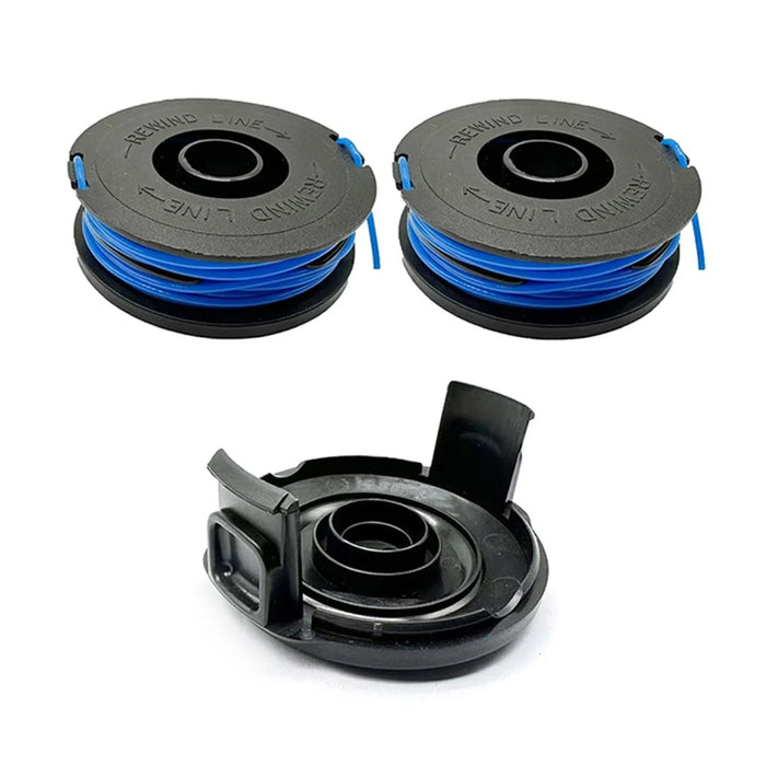 RSJA-01+RSJA-01-1 For Spear & Jackson GT600 / GT450 Lawn Mower 2 Replacement Spool + Spool Cap - 1