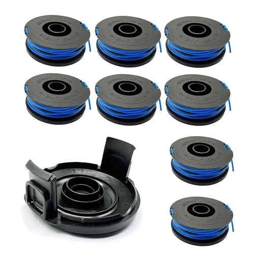 RSJA-01+RSJA-01-1 For Spear & Jackson GT600 / GT450 Lawn Mower 8 Replacement Spool + Spool Cap - 1
