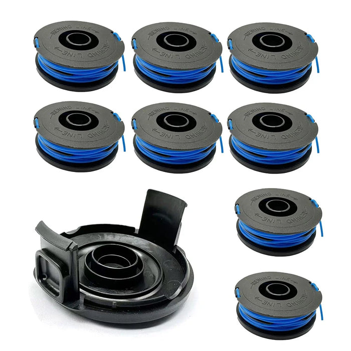 RSJA-01+RSJA-01-1 For Spear & Jackson GT600 / GT450 Lawn Mower 8 Replacement Spool + Spool Cap - 1