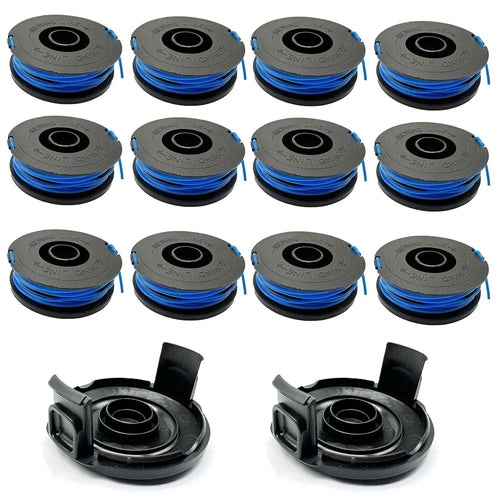 RSJA-01+RSJA-01-1 For Spear & Jackson GT600 / GT450 Lawn Mower 12 Replacement Spool + 2 Spool Cap - 1