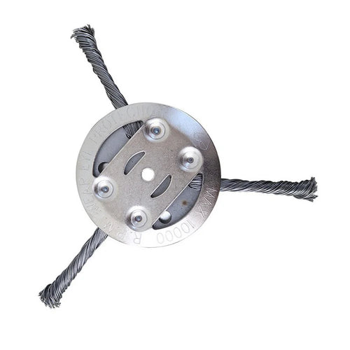 Steel Wire Grass Trimmer Head 3 Blades Weed Cutter Wheel Mower Attachment - 1