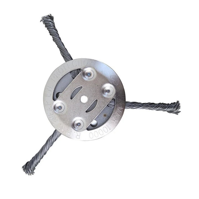 Steel Wire Grass Trimmer Head 3 Blades Weed Cutter Wheel Mower Attachment - 1