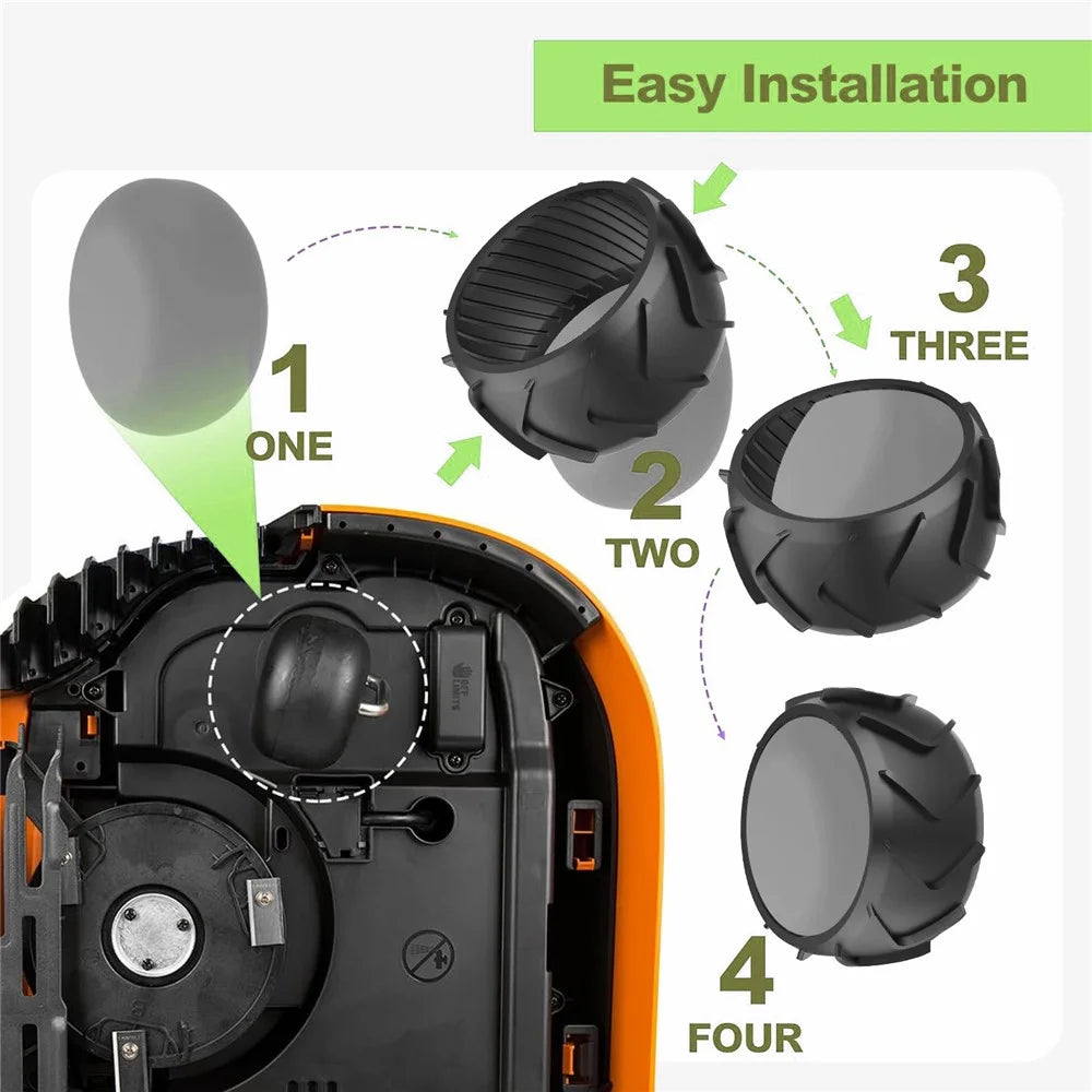 2Pcs For Worx Landroid M500 M700 S300 M1000 Robotic Lawn Mower Anti-Skid Rubber Front Wheel Protector - 4