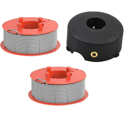 For Bosch ART 23 COMBITRIM / ART 26 COMBITRIM Lawn Mower 2 Spool Thread Reel + 1 Spool Cap, F016800175 / F016L71088 - 1