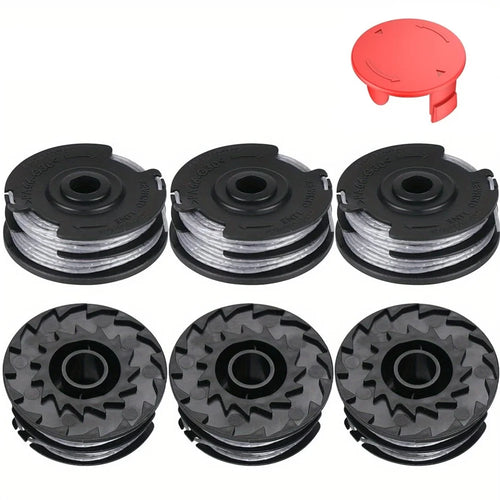 1 Set For Bosch 6PCS Lawn Mower Trimmer Spools 9 + 1 Protection Cap 1600A00X61, 1600A00DU0, F016L724381 - 1