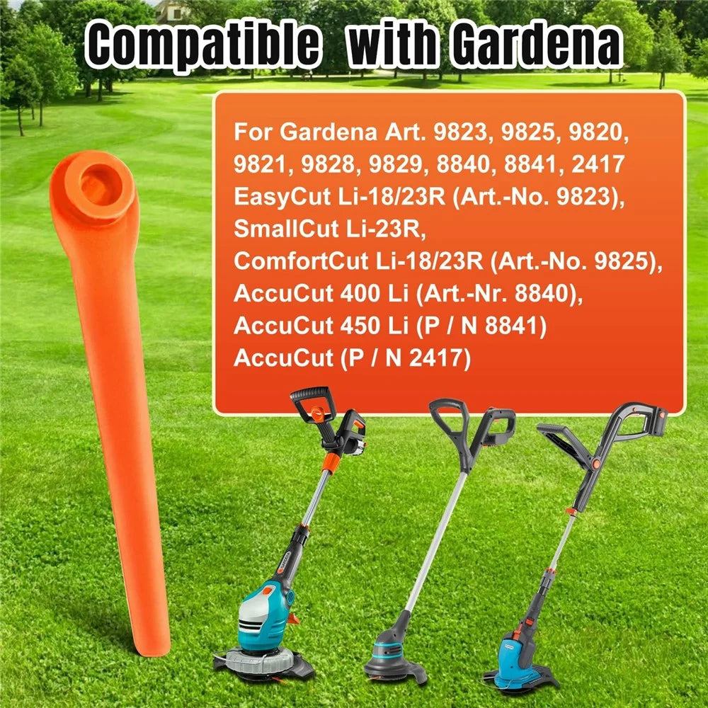L70 100Pcs Plastic Blades for Gardena 9823 / 9825 / 9820 / 9821 / 9828 Lawn Trimmer Spare Parts - Orange - 3