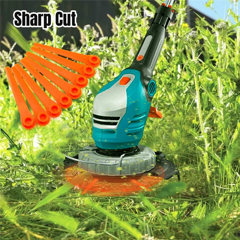 L70 100Pcs Plastic Blades for Gardena 9823 / 9825 / 9820 / 9821 / 9828 Lawn Trimmer Spare Parts - Orange - 4