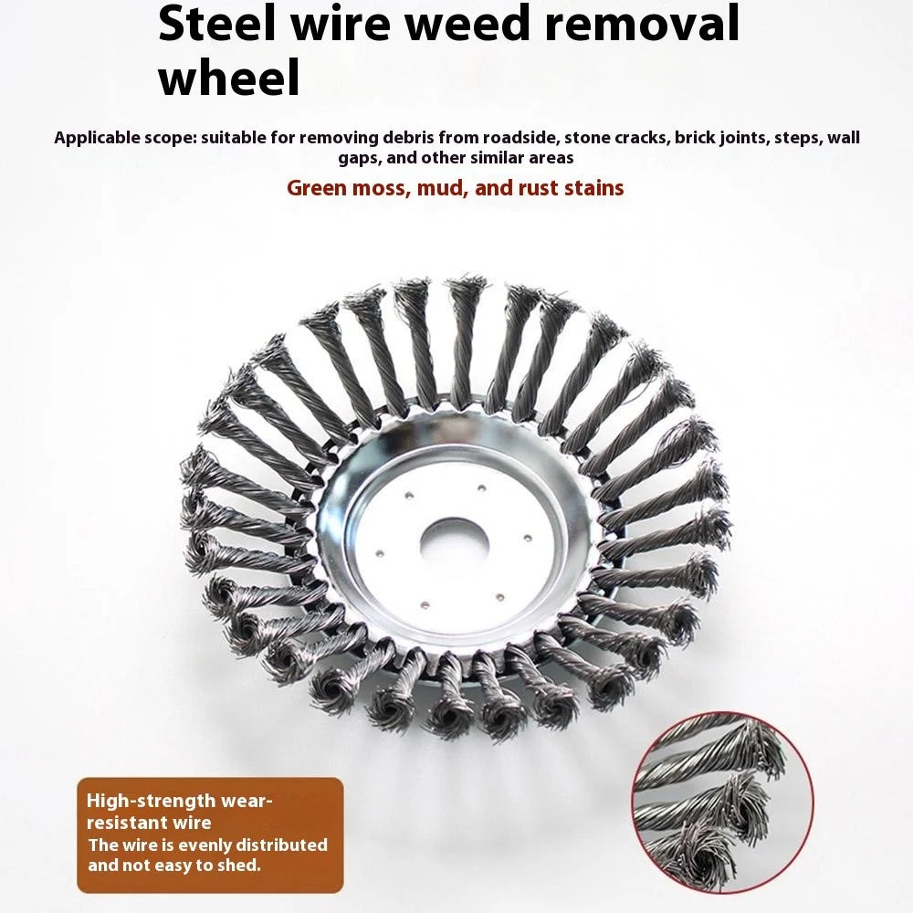 8 Inch Garden Weed Brush Cutter Head Carbon Steel Wire Wheel Disc Universal Grass Trimmer Tool - 2