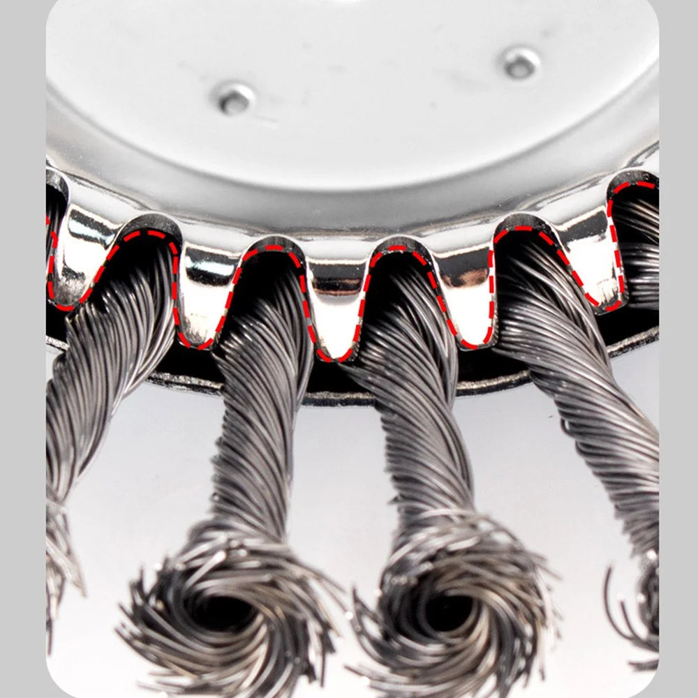 8 Inch Garden Weed Brush Cutter Head Carbon Steel Wire Wheel Disc Universal Grass Trimmer Tool - 5