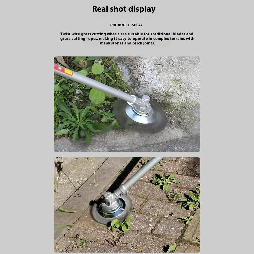 8 Inch Garden Weed Brush Cutter Head Carbon Steel Wire Wheel Disc Universal Grass Trimmer Tool - 7