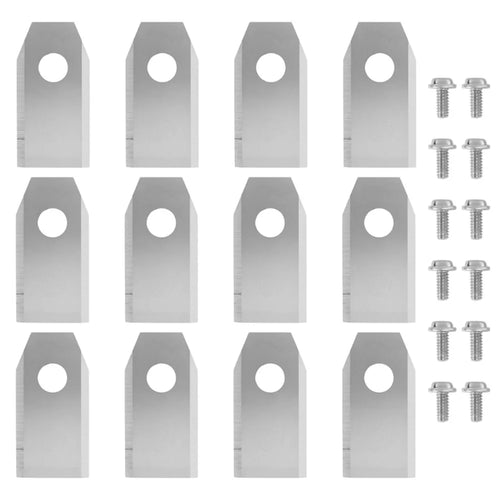 12Pcs 35x18x0.9mm Replacement Blades Stainless Steel with Screws for Ecovacs Goat Robot Mower - 1