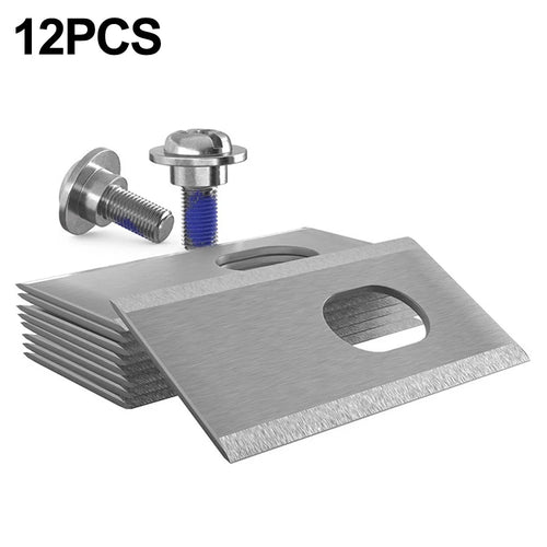 12Pcs 36x18x0.9mm Replacement Blades Silver Robotic Mower Blades for Dreame A1 A2 Mova 600 1000 Robot Lawn Mower - 1