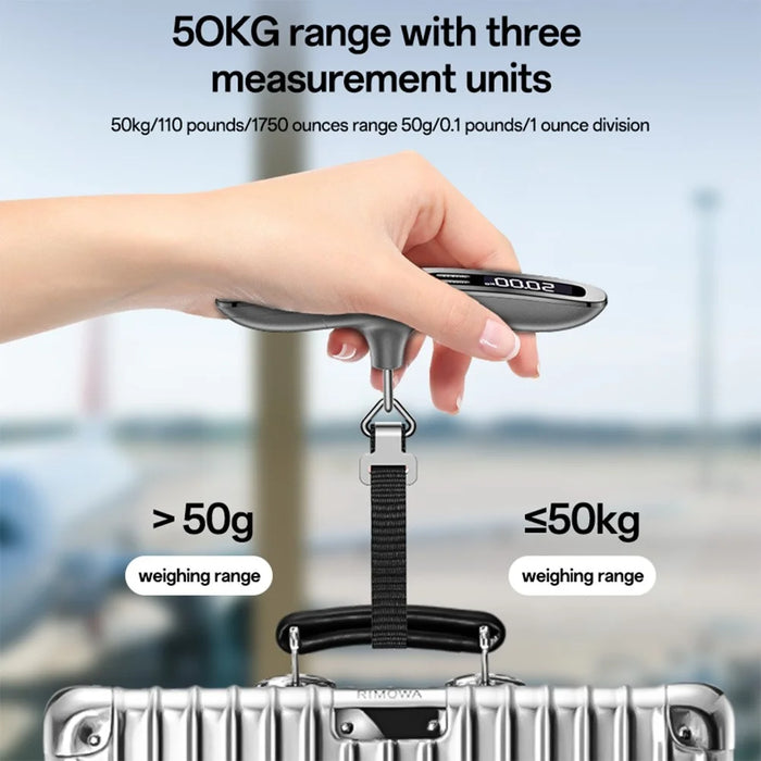 YESIDO MG41 Portable Electronic Luggage Scale 50kg LCD Display Travel Weight Scale - Grey - 4