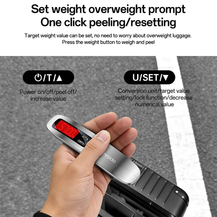 YESIDO MG41 Portable Electronic Luggage Scale 50kg LCD Display Travel Weight Scale - Grey - 5