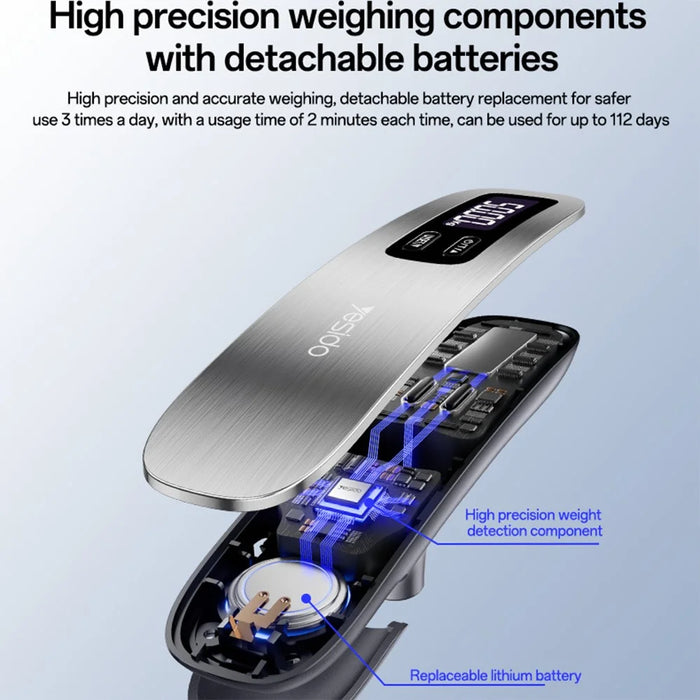 YESIDO MG41 Portable Electronic Luggage Scale 50kg LCD Display Travel Weight Scale - Grey - 6