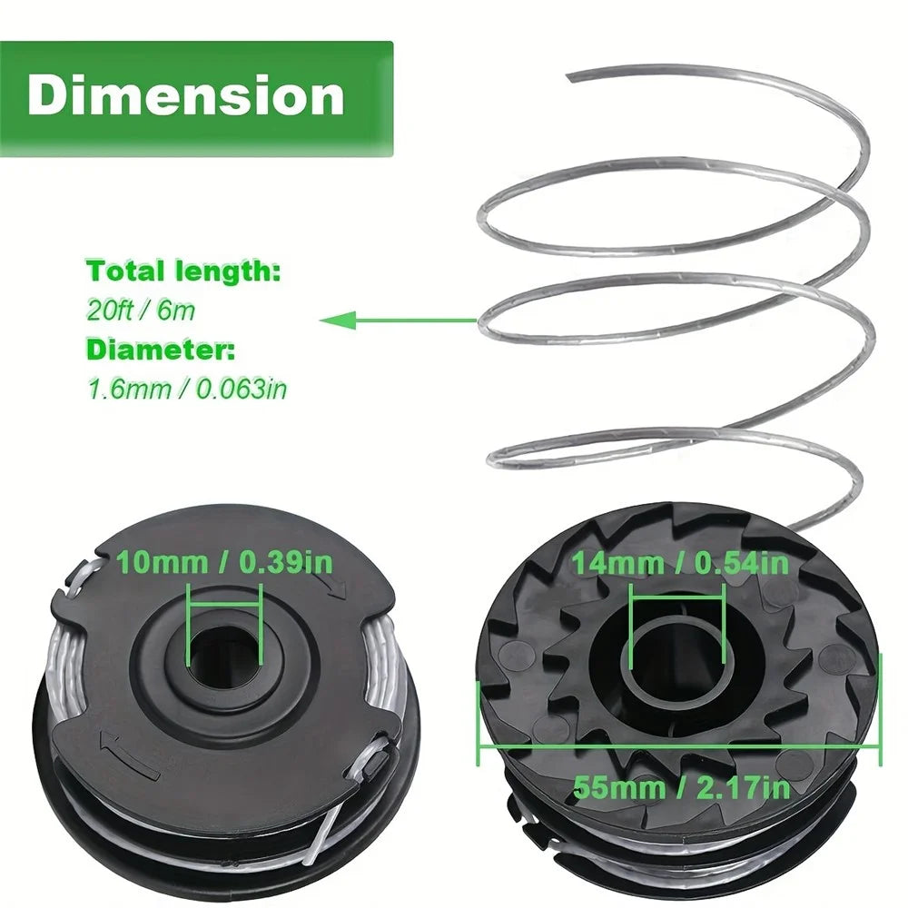 6Pcs F016800351 Mower Spool Set for Bosch ART 30-36 LI  /  ART 24  /  ART 30 Lawn Mower Trimmer Spool - 2