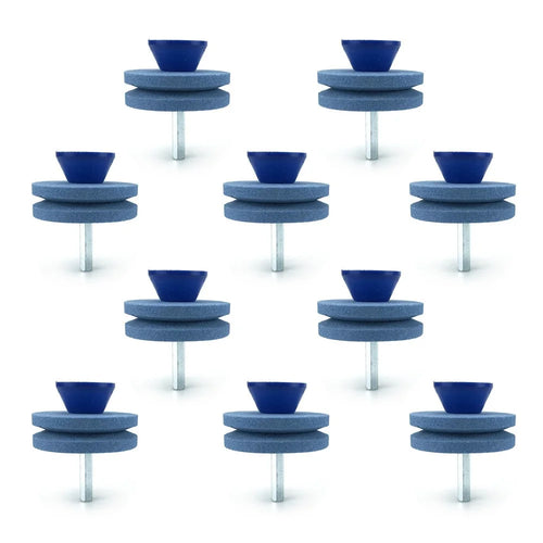 10Pcs Lawn Mower Blade Sharpener Double-Layer Universal Rotary Garden Tool - Blue - 1
