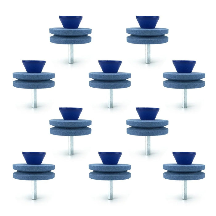 10Pcs Lawn Mower Blade Sharpener Double-Layer Universal Rotary Garden Tool - Blue - 1