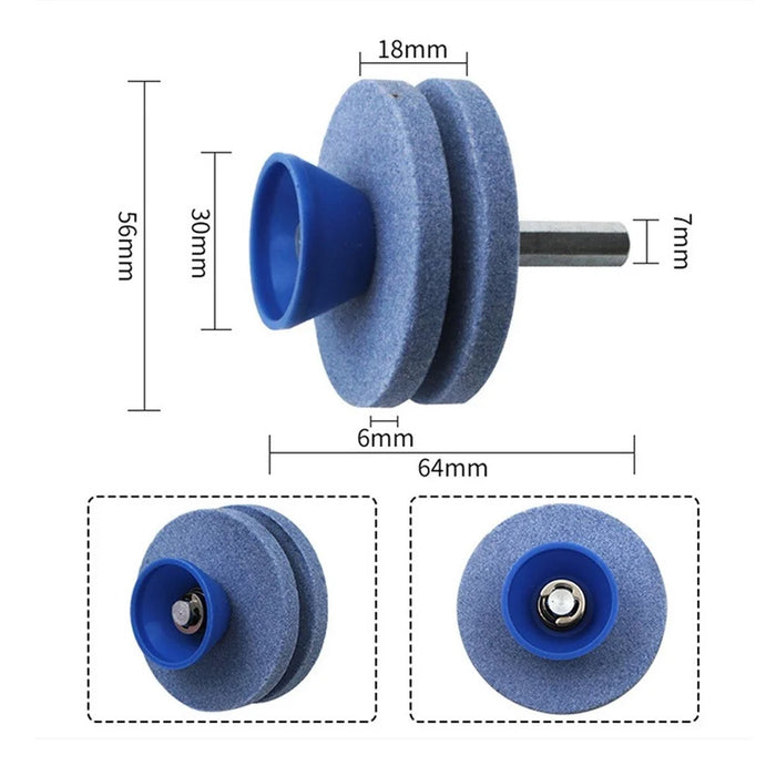 10Pcs Lawn Mower Blade Sharpener Double-Layer Universal Rotary Garden Tool - Blue - 4